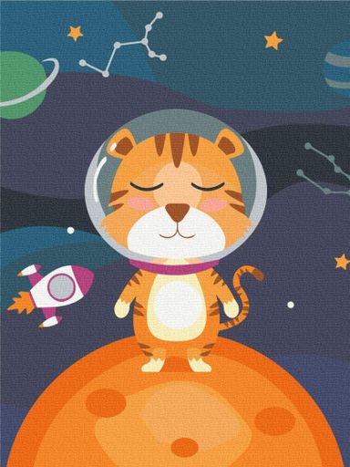 Картина по номерам Тигренятко космонавт Brushme 30х40 см tvo0008840 (2042948)