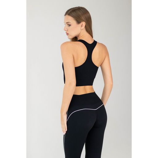 Бесшовный спортивный топ женский Flexit Flex Top Zip-Up Active на молнии, Black-Black