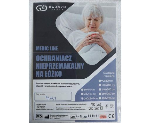 Простирадло непромокає з гумкою по кутах Білий GaudynGroup 90 х 200 см med0001442 (2043458)
