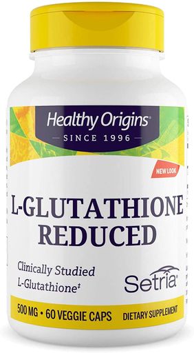 Глутатіон, L-Glutathione, Setria, знижений, 500 мг, 60 капсул Healthy Origins vit0001600 (2043542)