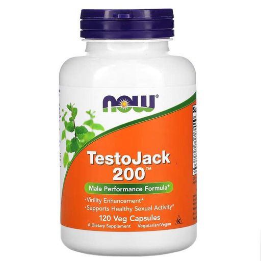 Стимулятор тестостерону Testo Jack 200, 120 вегакапсул NOW fit0025926 (2043577)