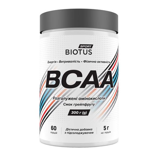 Амінокислоти BCAA, BCAA, смак грейпфруту, 300 г Biotus vit0003360 (2043600)