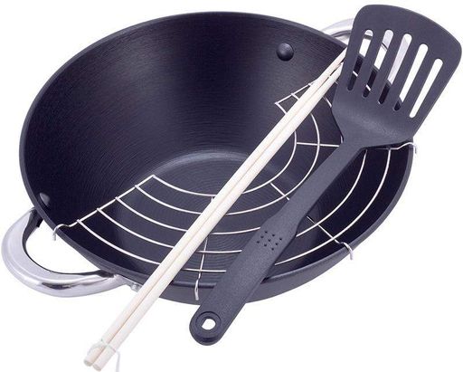 Котел чавунний "Wok", з антипригарним покриттям та аромо-кришкою Kamille Ø14,5хØ28х9,5 см kuh0007234 (2045230)