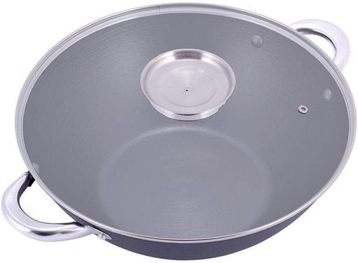 Котел чавунний "Wok", з антипригарним покриттям та аромо-кришкою Kamille Ø14,5Ø32х11см kuh0007267 (2045326)