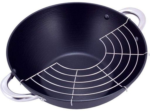 Котел чавунний "Wok", з антипригарним покриттям та аромо-кришкою Kamille Ø14,5Ø32х11см kuh0007267 (2045326)