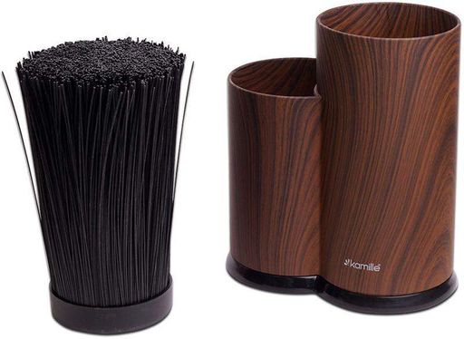 Колода для ножей Brash Stand Wood пластиковая двойная Kamille 12х22,5х20 см kuh0007452 (2046077)