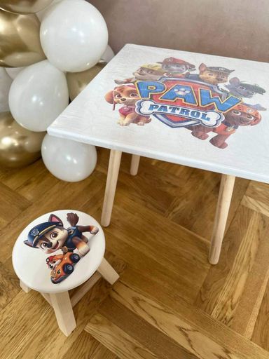 Детский деревянный столик 51x55 см.ха стульчик 25x25x24 см для игр, универсальный набор мебели для ребенка No6 (2046846)