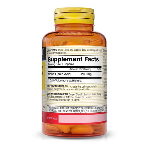 Натуральна добавка Alpha-Lipoic Acid 200 mg, 60 капсул Mason Natural fit0015492 (2049606)