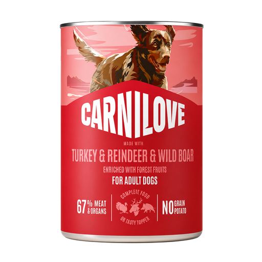 Вологий корм для дорослих собак Carnilove Turkey & Reindeer & Wild Boar Паштет з індичкою, олениною та диким кабаном, 400 г