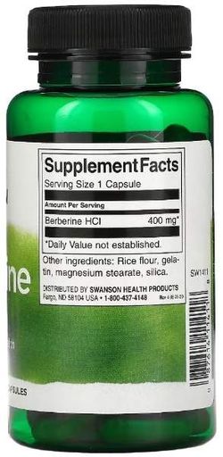 Swanson Berberine 400 мг 60 капс (2050595)