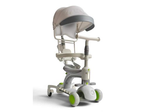 Дитячий самокат Xetong Wide,Зелений, з сидінням, батьківською ручкою, бортиками та козирком, музикою і підсвічуванням, від 1 року (2050832)