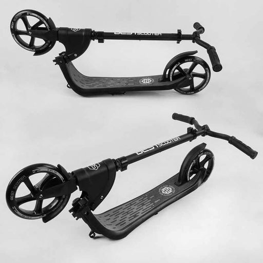 Двухколесный самокат Best Scooter черный 20 см колеса регулируемое рулевое управление 3 уровня высоты для (2051464)