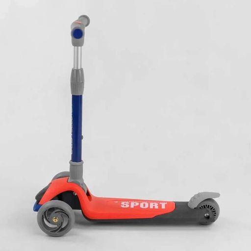 Трехколесный самокат Best Scooter красный с регулируемым алюминиевым рулем и светящимися колесами 120мм для (2051465)