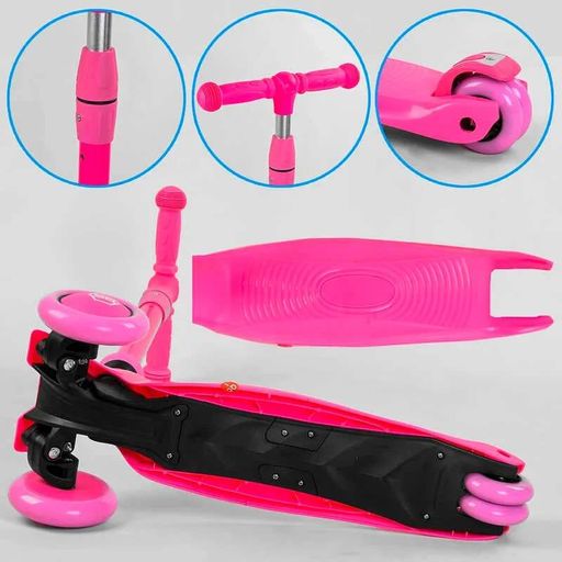 Самокат-велобіг 3в1 триколісний Best Scooter з сидінням світловими колесами амортизаторами батьківською ручкою для дітей (2051472)