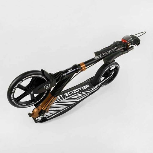 Алюминиевый самокат "Best Scooter" с большими колесами 230мм и 200мм, светодиодным фонарем, амортизатором для (2052396)