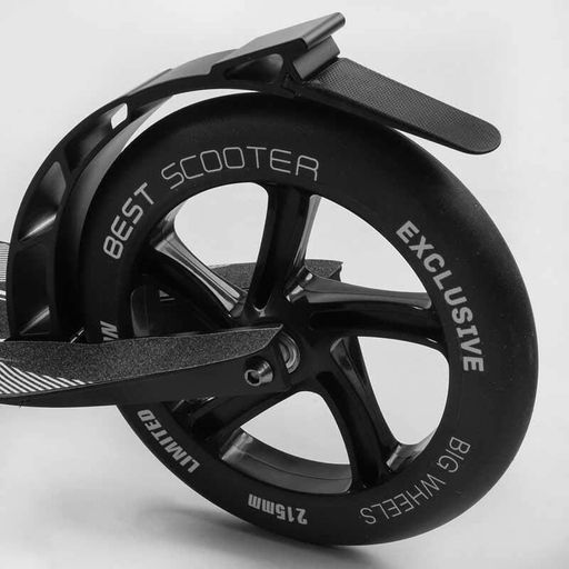 Алюмінієвий самокат Best Scooter для дітей з амортизатором 230мм переднє колесо 215мм заднє колеса регульоване кермо (2052399)