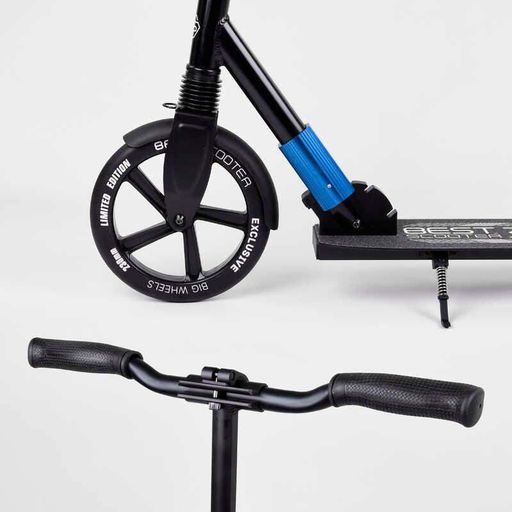 Алюмінієвий самокат Best Scooter для дітей з переднім амортизатором колеса 230мм і 215мм регульоване кермо до 98 см (2052403)