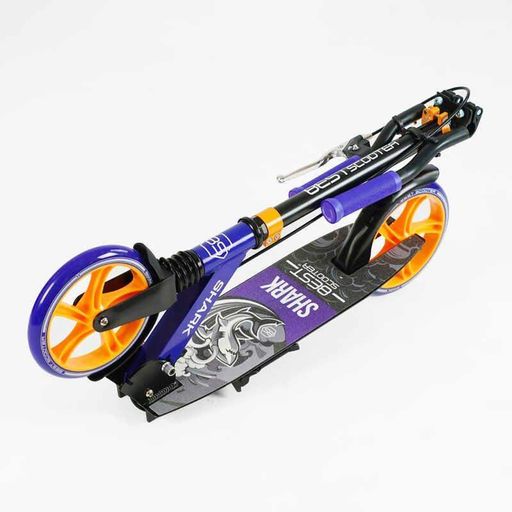 Двоколісний самокат Best Scooter SHARK з ручним гальмом 200 мм колеса амортизатором для дітей зручний міський транспорт (2052408)