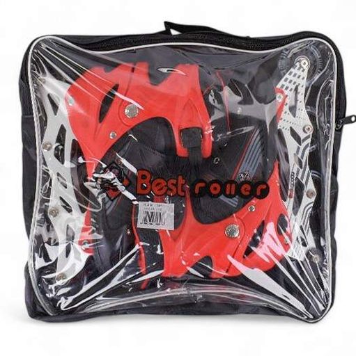Роликовые коньки Best Roller для детей 30-33 красные светящиеся колеса с регулировкой размера детские (2052437)
