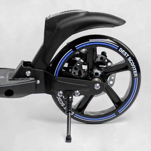 Двоколісний самокат Best Scooter з дисковим гальмом 230 мм колеса амортизатори регульоване кермо фара для дітей та дорослих (2052438)