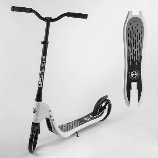 Самокат двоколісний Best Scooter білий 20 см колеса PU регульоване кермо для підлітків і дорослих до 100 кг (2052453)
