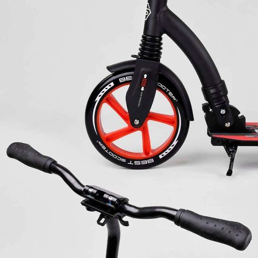 Самокат двухколесный Best Scooter с амортизатором, широким рулем и большими колесами 200 мм для детей и (2052461)