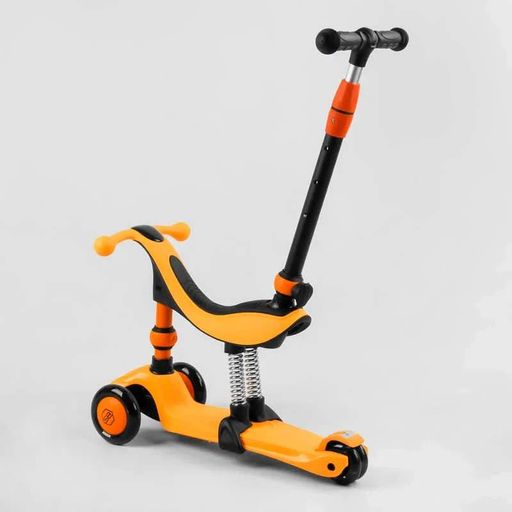 Самокат-велобіг 3в1 триколісний Best Scooter з сидінням світловими PU колесами амортизаторами батьківською (2052534)
