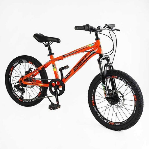 Спортивний велосипед дитячий гірський 20" Corso Spirit рама 12" швидкості 7 підлітковий для дітей 110-130 см (2053011)