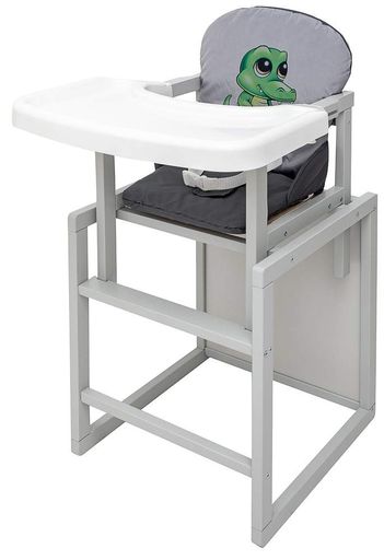 Стульчик-трансформер Babyroom Пеппи серый графит безопасный для кормления и игр с регулируемым столиком для (2053300)