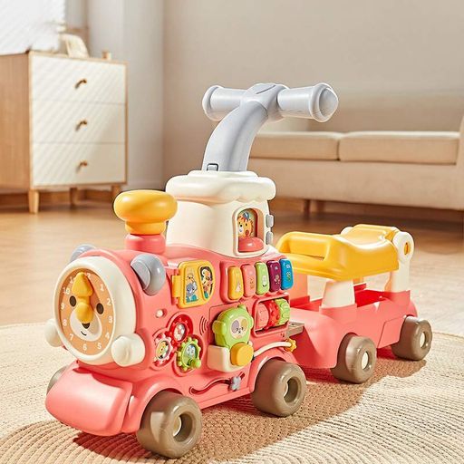Ходунки-каталка Baby Walker Train 5 в 1 з піаніно підсвіткою звуком потяга годинником та сортером для дітей (2054026)