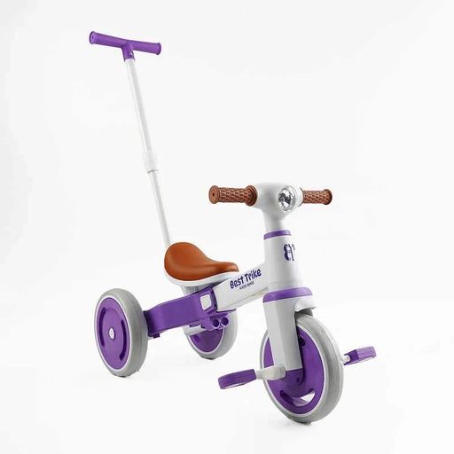 Велосипед 3-х колісний Best Trike для дітей з батьківською ручкою та нейлоновою рамою колеса 10'' і 8'' для активного відпочинку (2054332)