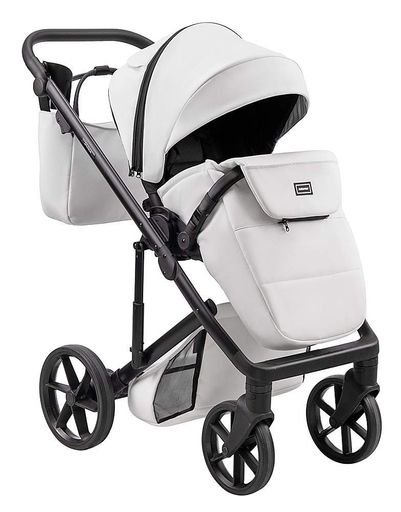 Коляска 2 в 1 Adamex Dolce Eco SA-1 біла з прогулянковим блоком утепленою накидкою та аксесуарами для комфорту (2054448)