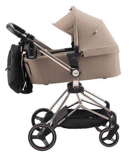 Коляска 2 в 1 Bair Moon Gold Edition капучіно з поворотним механізмом 360° телескопічною ручкою та аксесуарами (2054450)