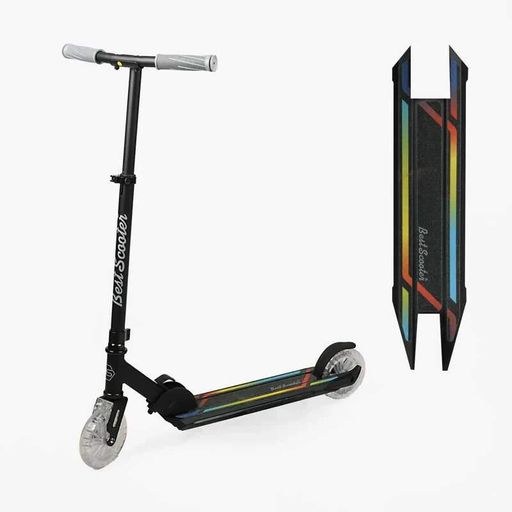 Самокат двоколісний "Best Scooter" для дітей від 5 років з регульованим кермом LED підсвічуванням та міцною конструкцією (2054944)