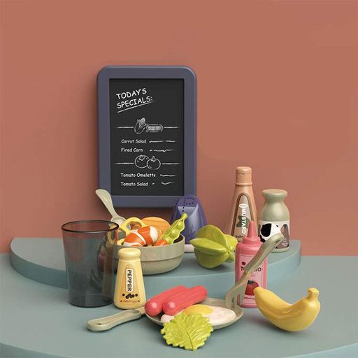 Игрушечная кухня "Мир вкусных приключений" 42 элемента свет звук насосная подача воды высота 63 см для детей 2 цвета (2055304)