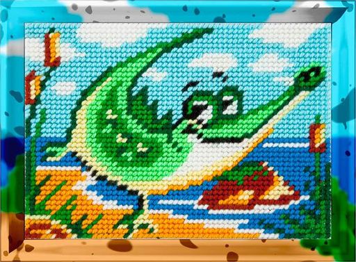 Вишивка напівхрестиком 15×20 см «Веселий крокодил», «Bambini», X-2232 (2056014)