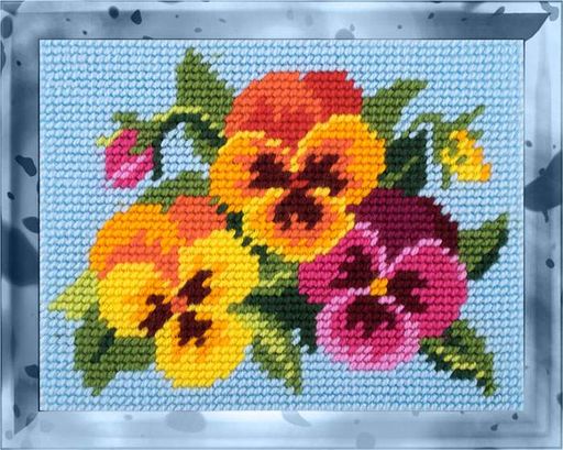Вишивка напівхрестиком 15×20 см «Фіалки», «Bambini», X-2267 (2056041)