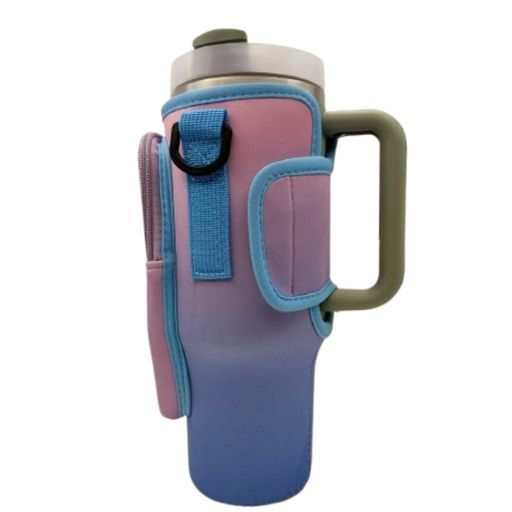 Чохол-сумка для термокружки Stanley Quencher 1,18 л з ремінцем, захисний кейс для кухля, блакитно-рожевого кольору KT7001315 (2056173)