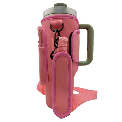 Чохол-сумка для термокружки Stanley Quencher 1,18 л з ремінцем, захисний кейс для кухля, рожевого кольору KT7001303 (2056177)
