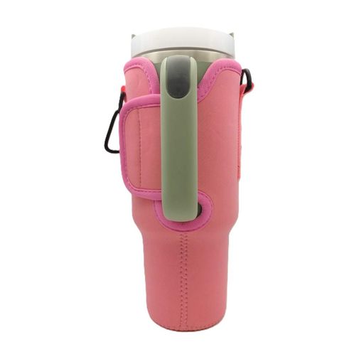 Чохол-сумка для термокружки Stanley Quencher 1,18 л з ремінцем, захисний кейс для кухля, рожевого кольору KT7001303 (2056177)