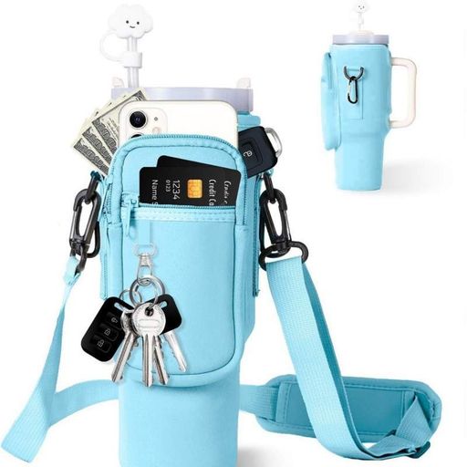 Сумка-чехол для термокружки Stanley Quencher 1,18 л с ремешком, защитный кейс для кружки, голубого цвета KT7001306 (2056178)