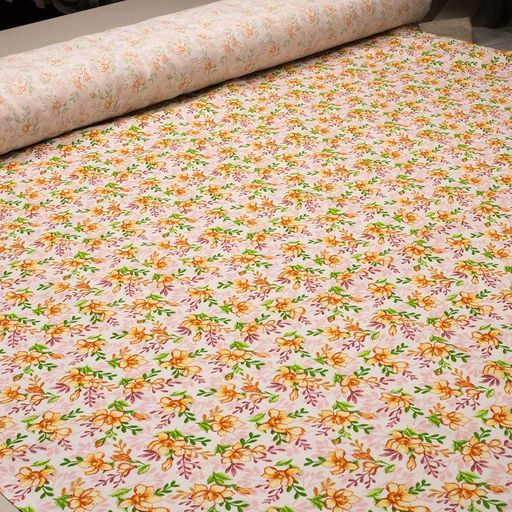 Скатертина Ecotton 150х220 см бавовняна з рогожки рожевий Квіти 30130-9 Магнолія (2056189)