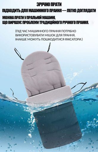 Теплий конверт-матрац на флісі Baby Go для коляски та санок 4 в 1 із зав'язками сірий KT5001101 (2056481)