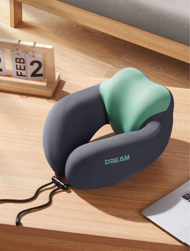 Ортопедическая дорожная подушка для шеи с эффектом памяти Dream, 360° поддержка шеи, зелёный KT7006221 (2056586)