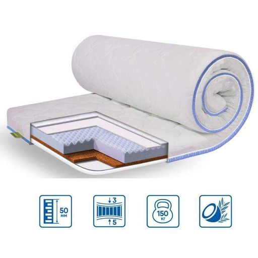 Тонкий матрац-топер Eurosleep COCOS MASSAGE 180x200 (2056800)