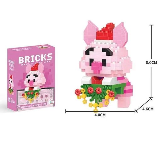 Конструктор фігурка BRICKS Winnie the Pooh Вінні-Пух, П'ятачок, Тигруля, Іа-Іа підвісна Набір 4 шт (2058082)