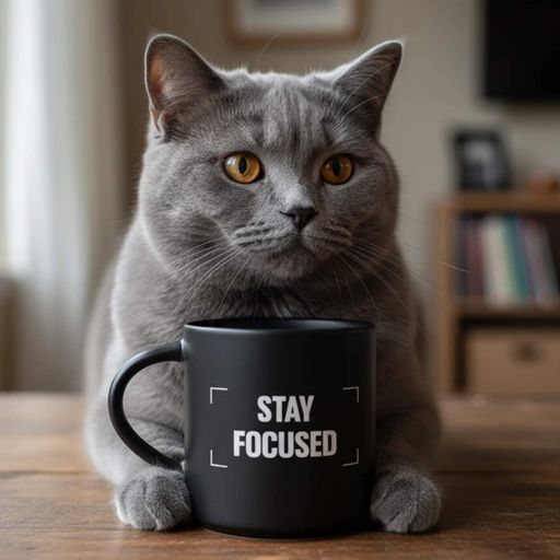 Чашка «Stay focused» черная (2058600)