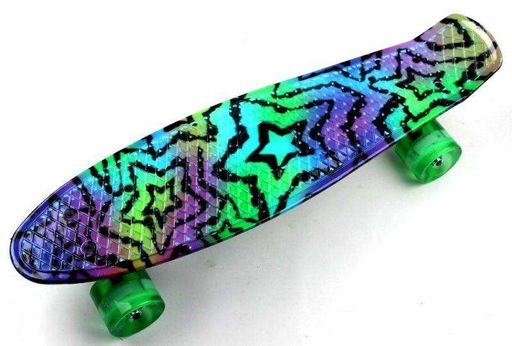 Пластиковый скейт Пенниборд Penny Board "Star", колеса из полиуретана светятся при катаннии (2058907)