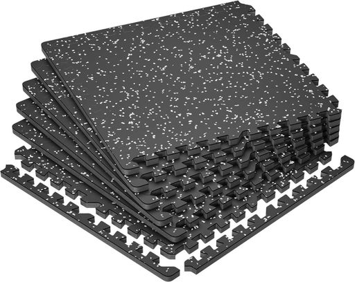 Мат-пазли DualMat 60×60×2 см (чорний/білі вкраплення) — комплект 4 шт (2059792)