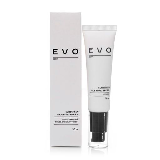 Солнцезащитный флюид для лица EVO derm Sunscreen Face Fluid SPF 50+, 30 мл